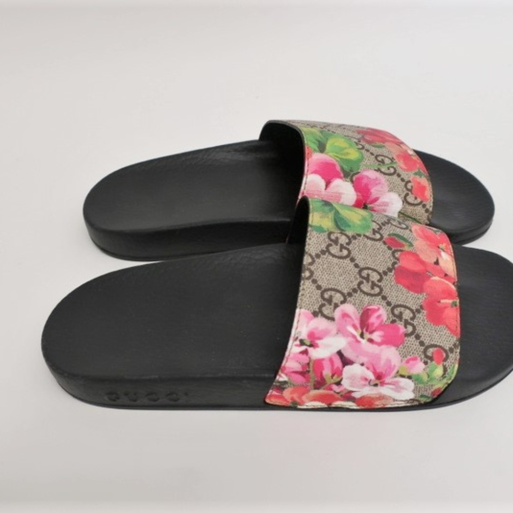 Gucci Pursuit Pool Slide Sandals GG Blooms Supreme - Picture 4 of 8